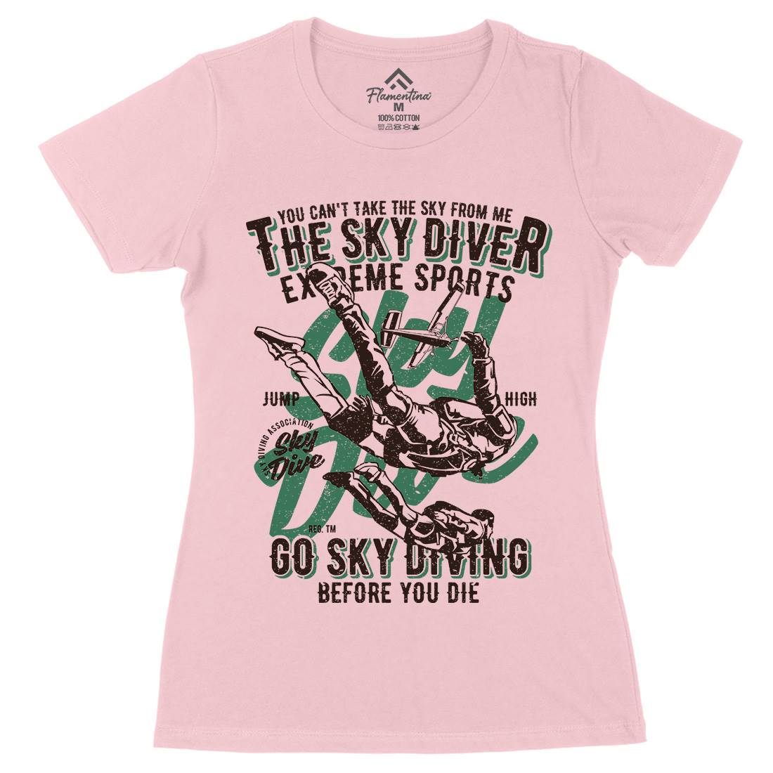 Sky Diver Womens Organic Crew Neck T-Shirt Sport A757