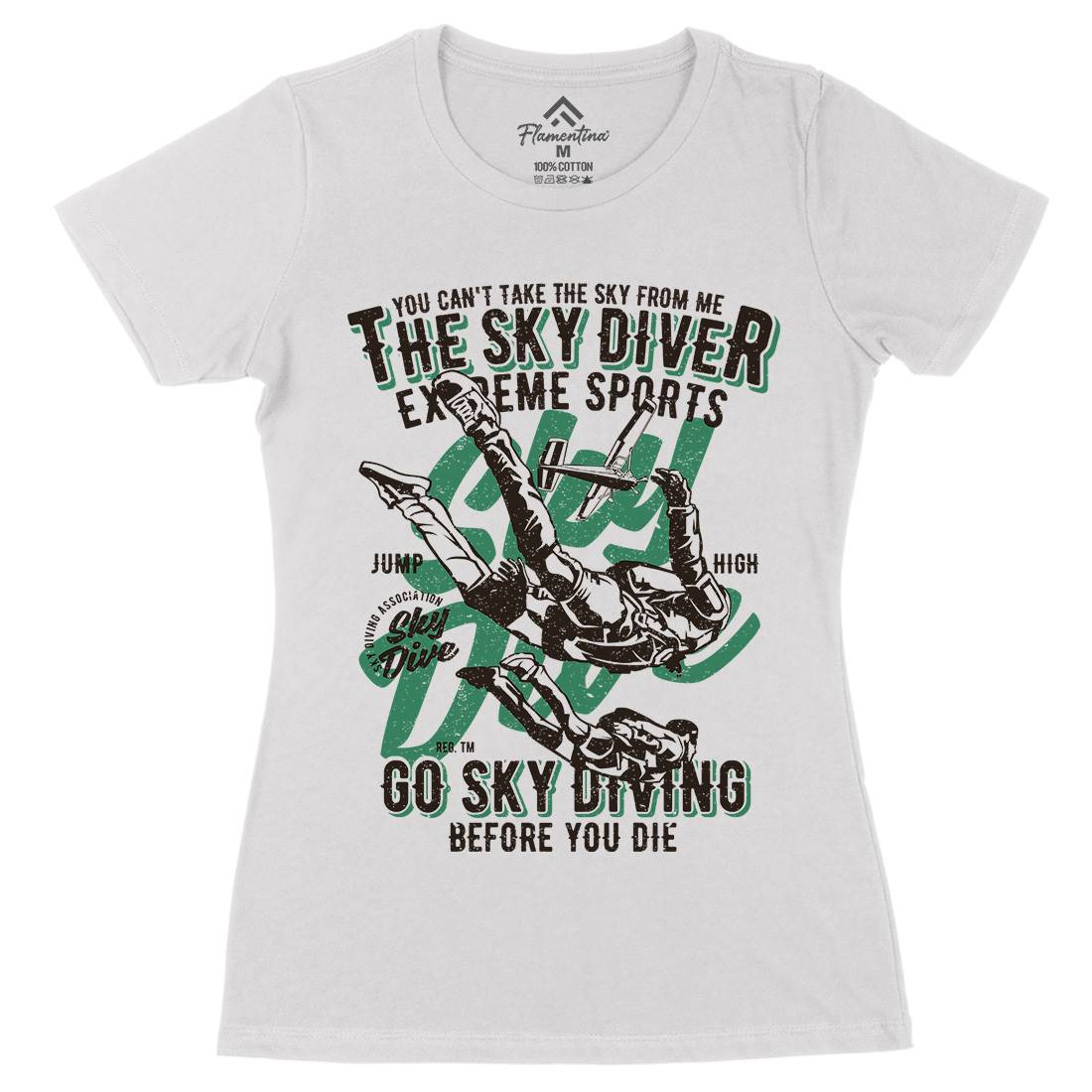 Sky Diver Womens Organic Crew Neck T-Shirt Sport A757
