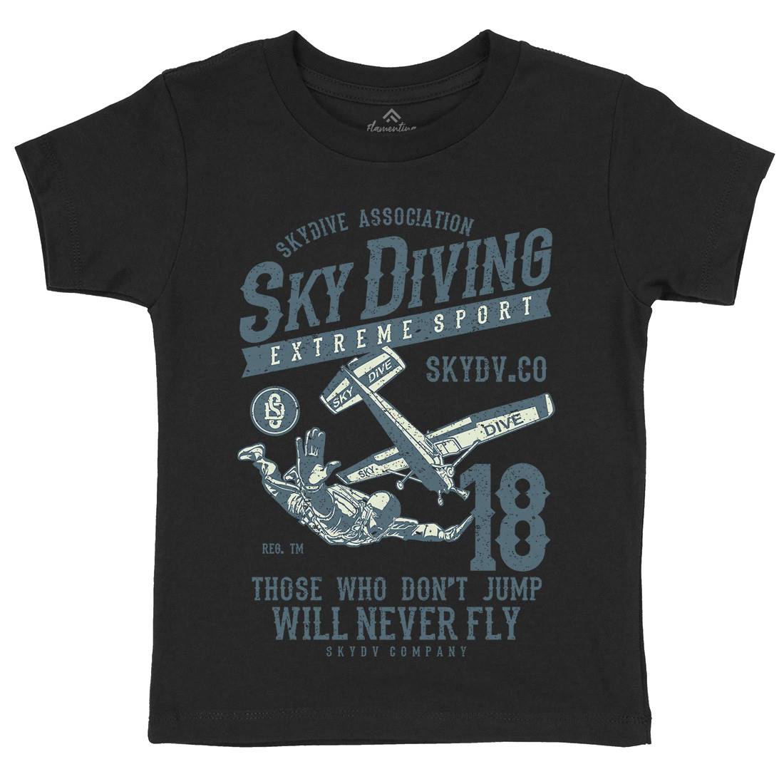 Sky Diving Kids Crew Neck T-Shirt Sport A758