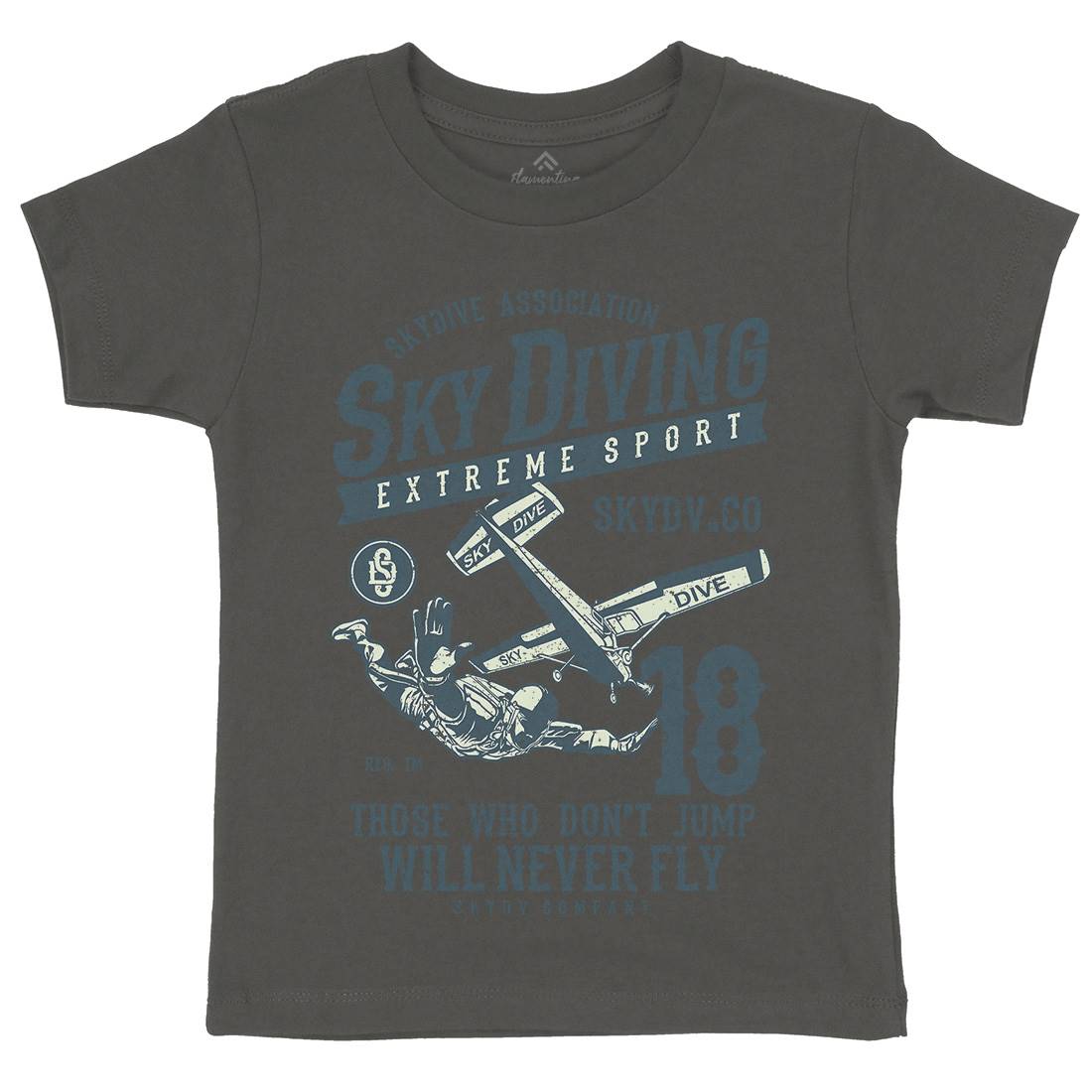 Sky Diving Kids Organic Crew Neck T-Shirt Sport A758