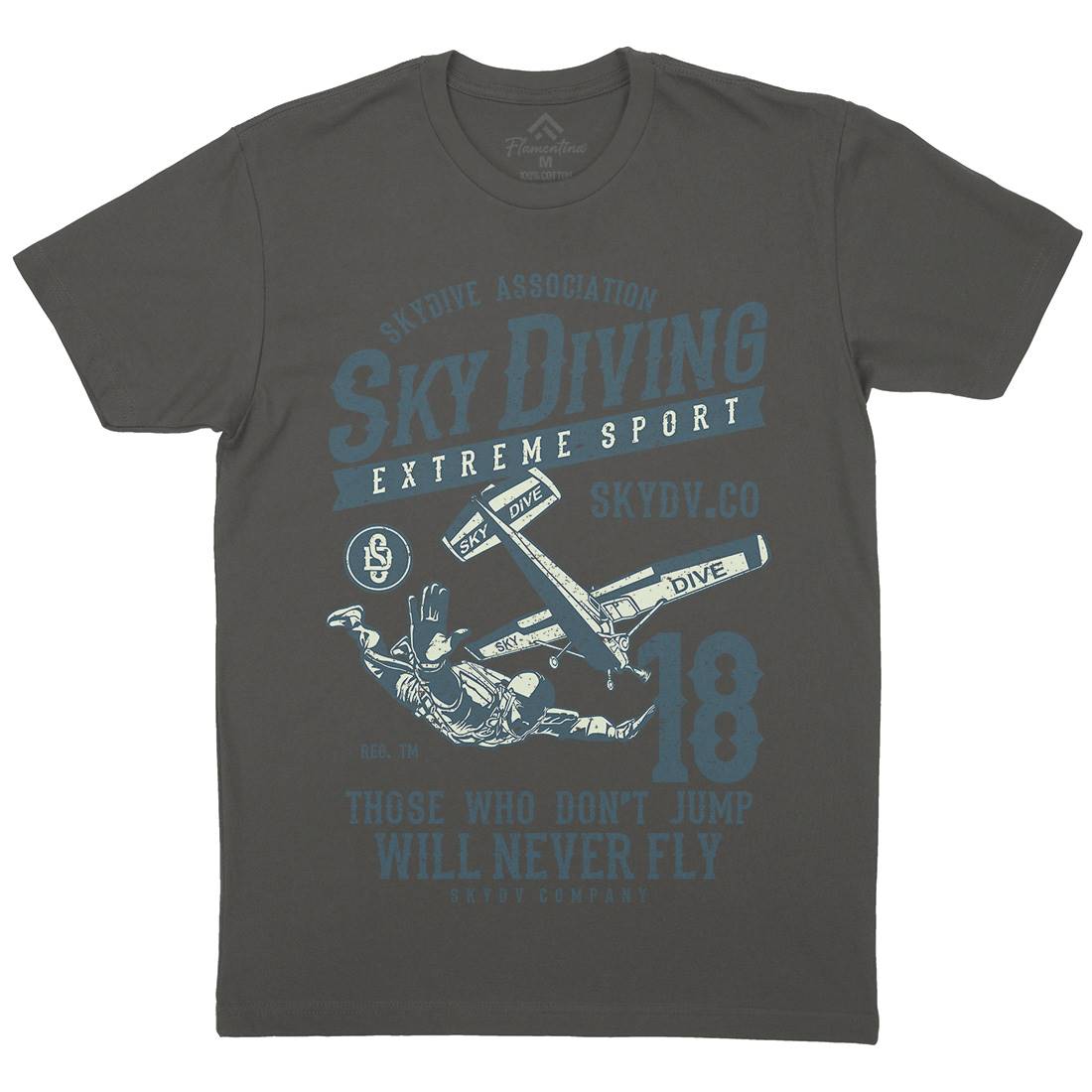 Sky Diving Mens Crew Neck T-Shirt Sport A758
