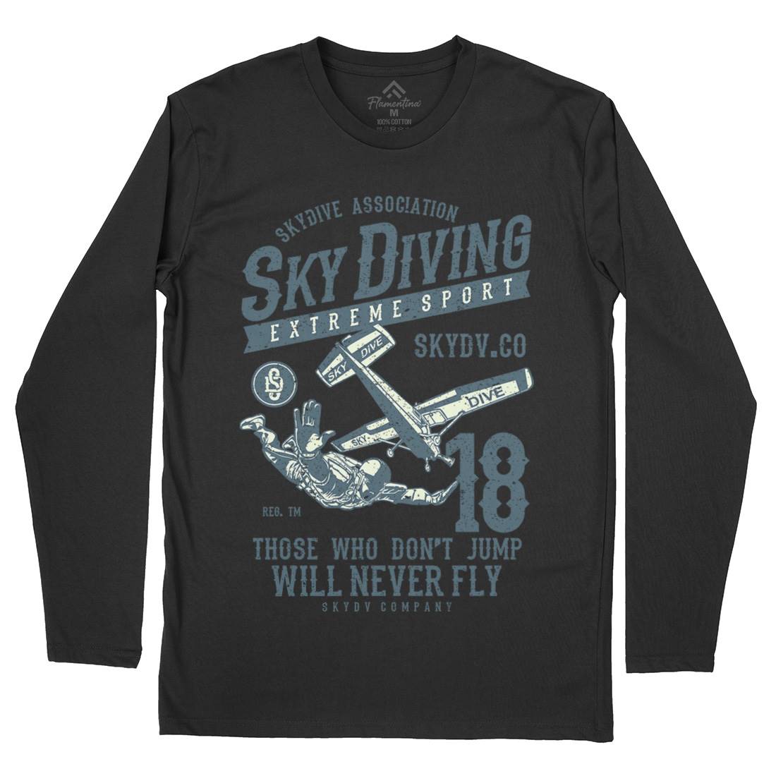 Sky Diving Mens Long Sleeve T-Shirt Sport A758