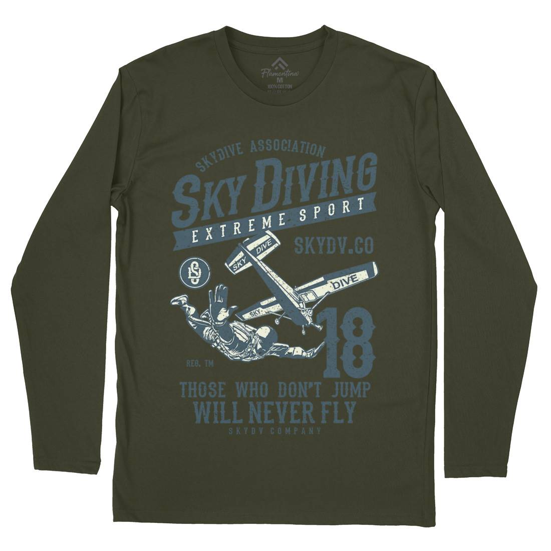Sky Diving Mens Long Sleeve T-Shirt Sport A758
