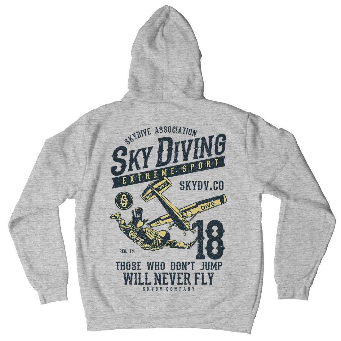 Sky Diving Mens Hoodie With Pocket Sport A758