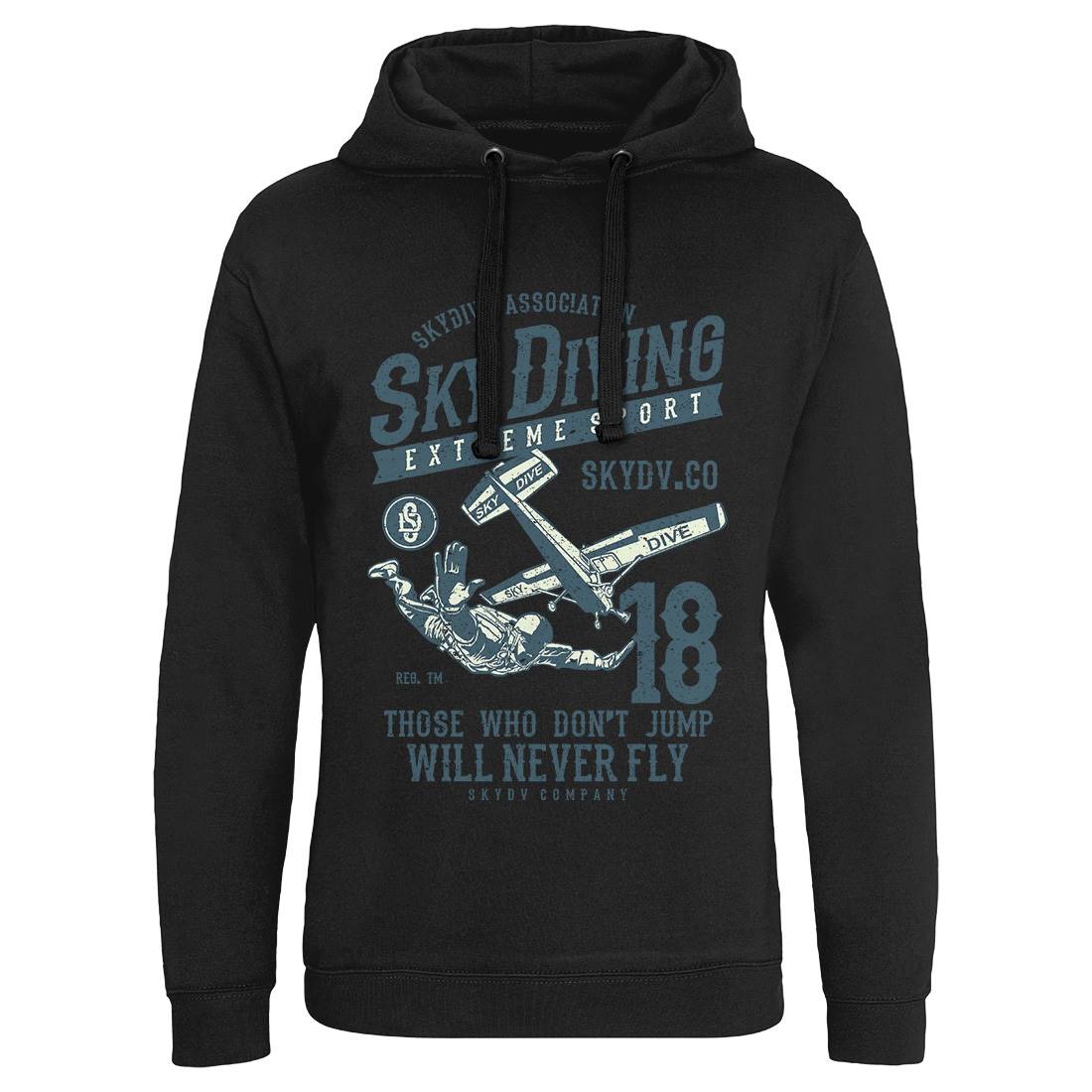 Sky Diving Mens Hoodie Without Pocket Sport A758