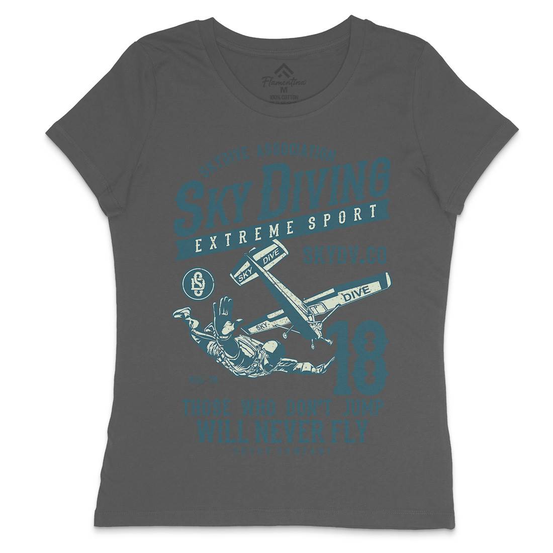 Sky Diving Womens Crew Neck T-Shirt Sport A758