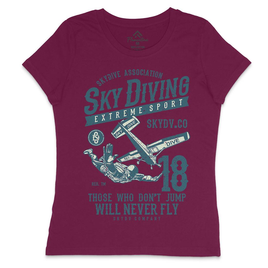 Sky Diving Womens Crew Neck T-Shirt Sport A758