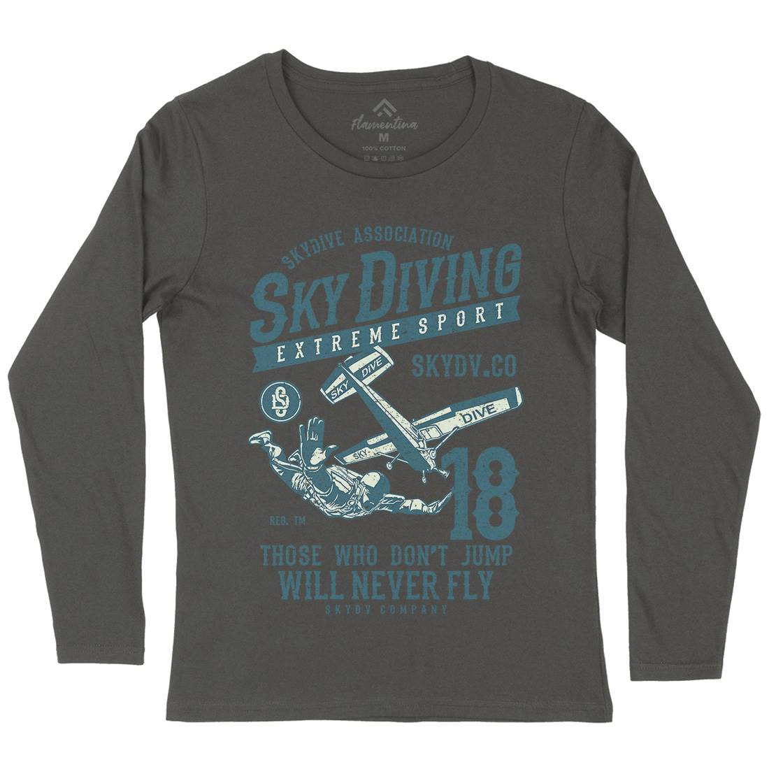 Sky Diving Womens Long Sleeve T-Shirt Sport A758
