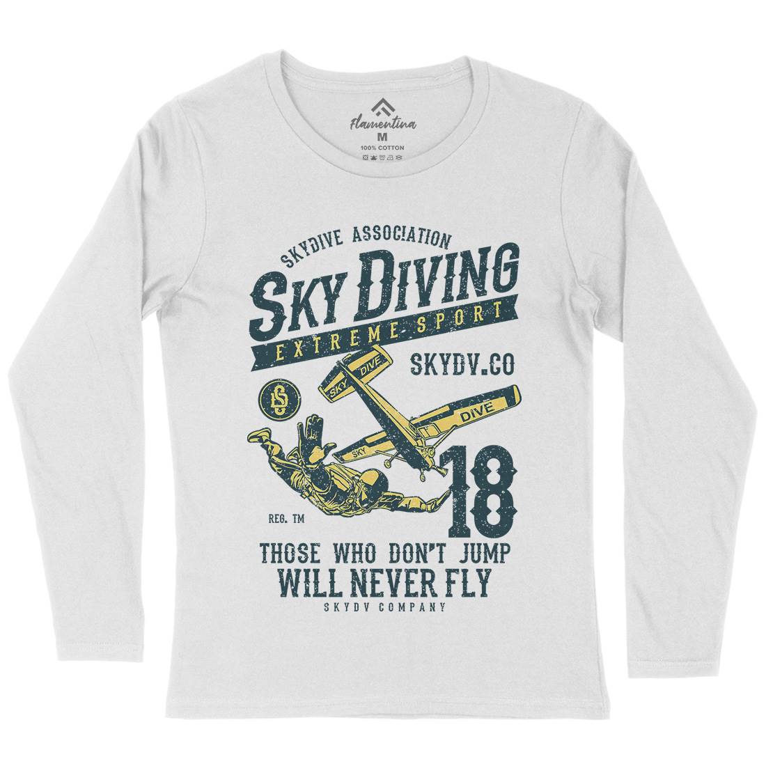 Sky Diving Womens Long Sleeve T-Shirt Sport A758