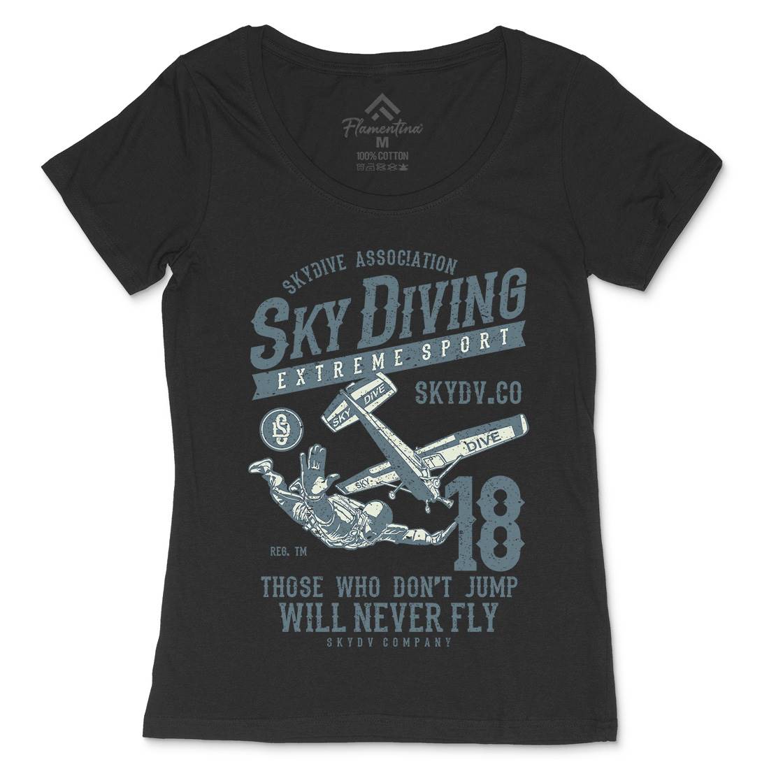 Sky Diving Womens Scoop Neck T-Shirt Sport A758