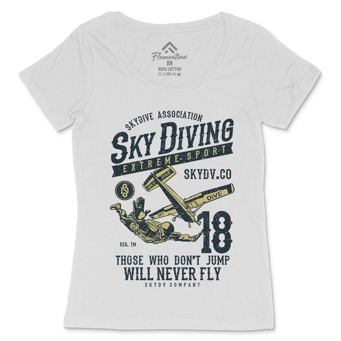 Sky Diving Womens Scoop Neck T-Shirt Sport A758