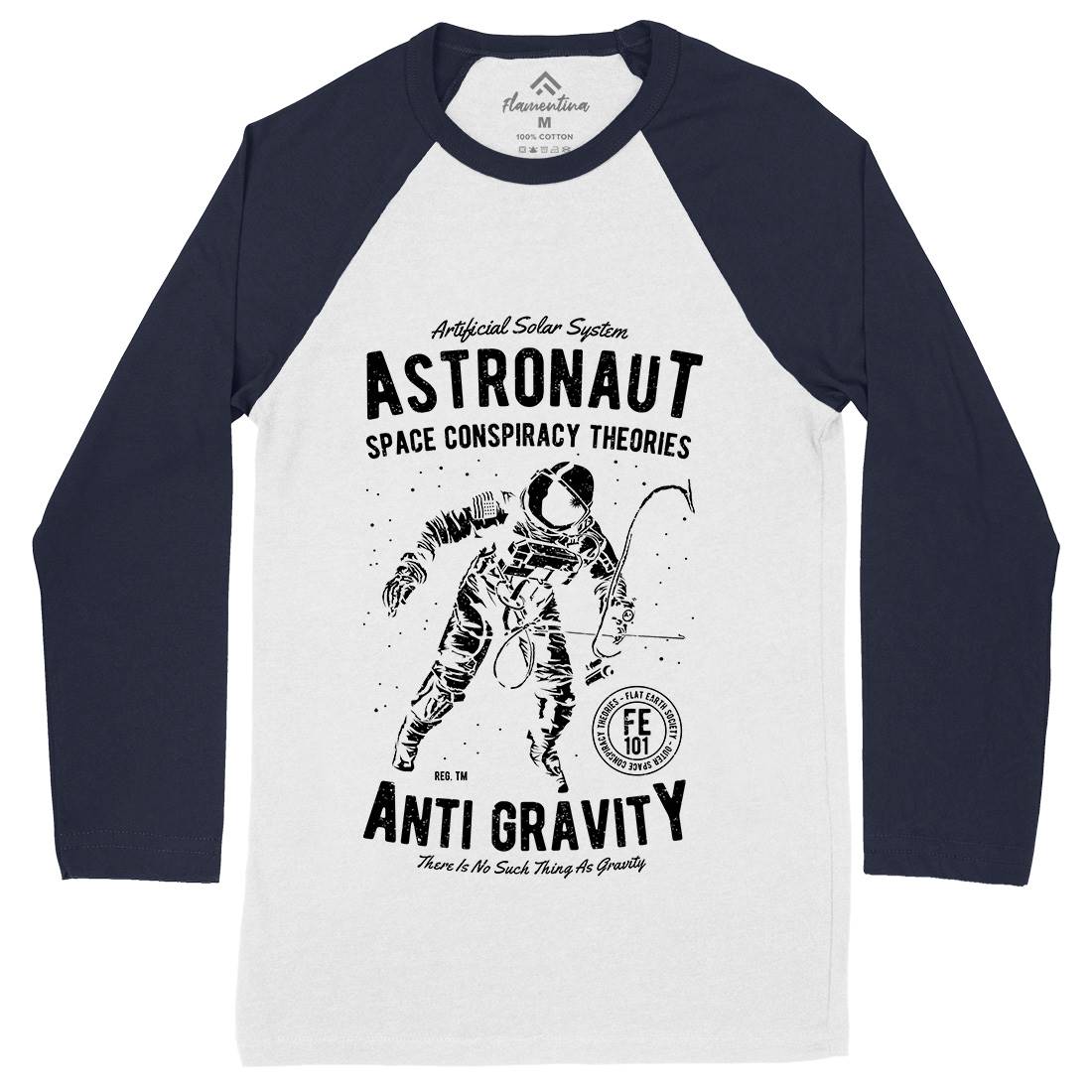 Conspiracy Theories Mens Long Sleeve Baseball T-Shirt Space A759