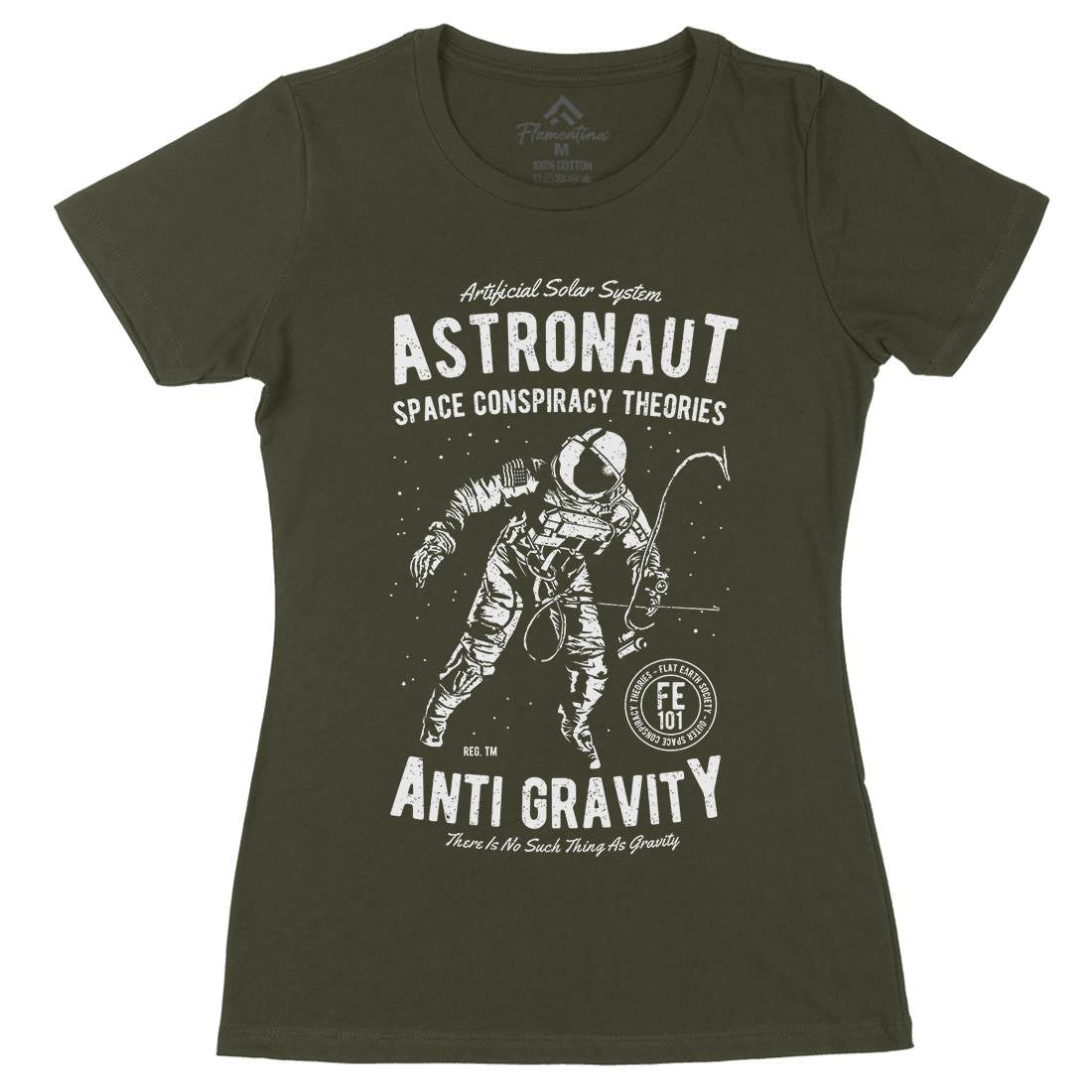 Conspiracy Theories Womens Organic Crew Neck T-Shirt Space A759