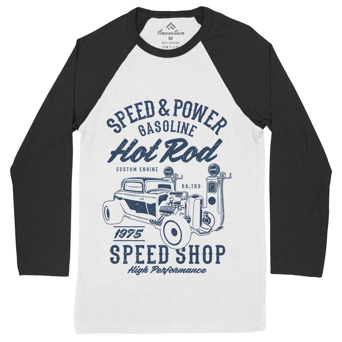 Speed Power Mens Long Sleeve Baseball T-Shirt Cars A760