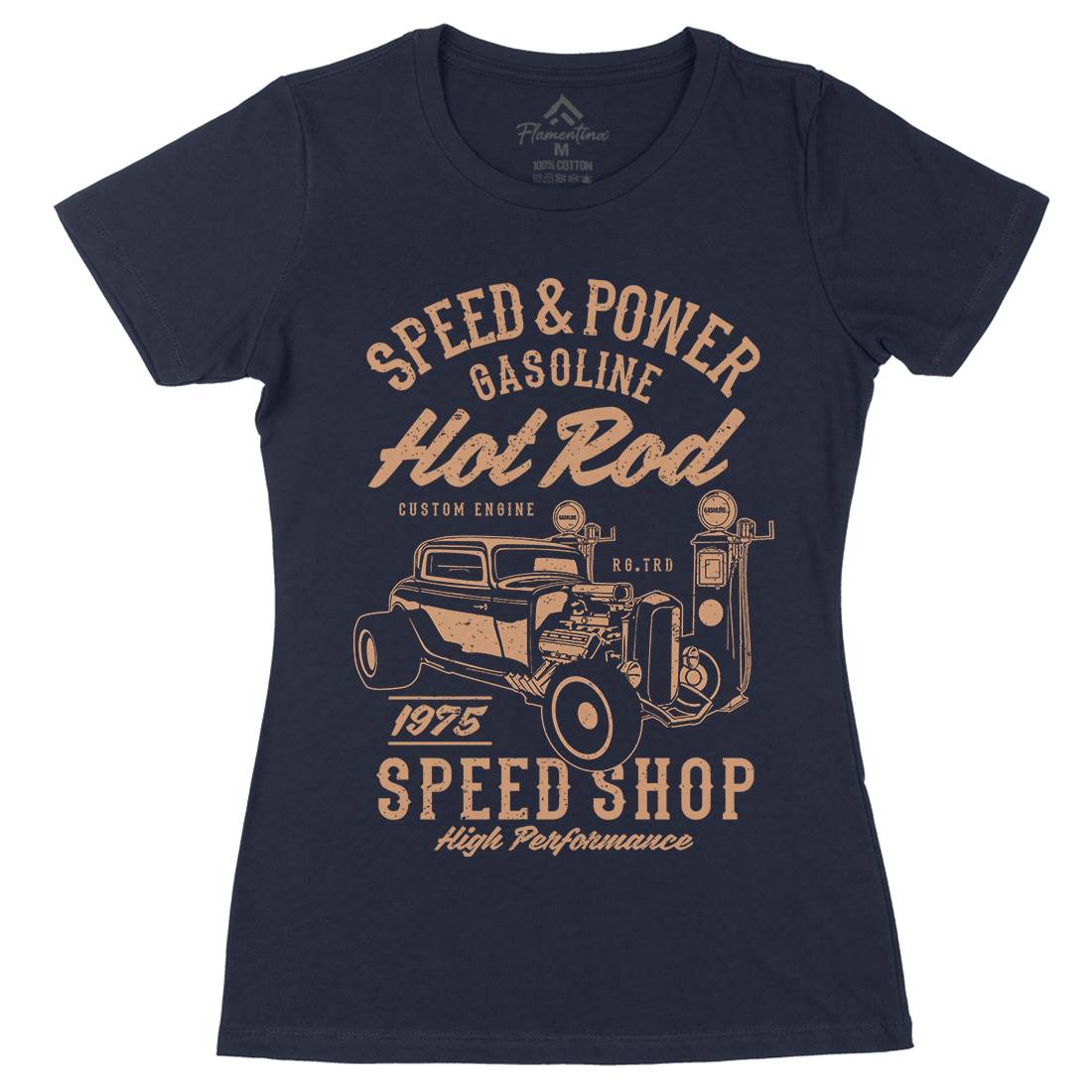 Speed Power Womens Organic Crew Neck T-Shirt Cars A760