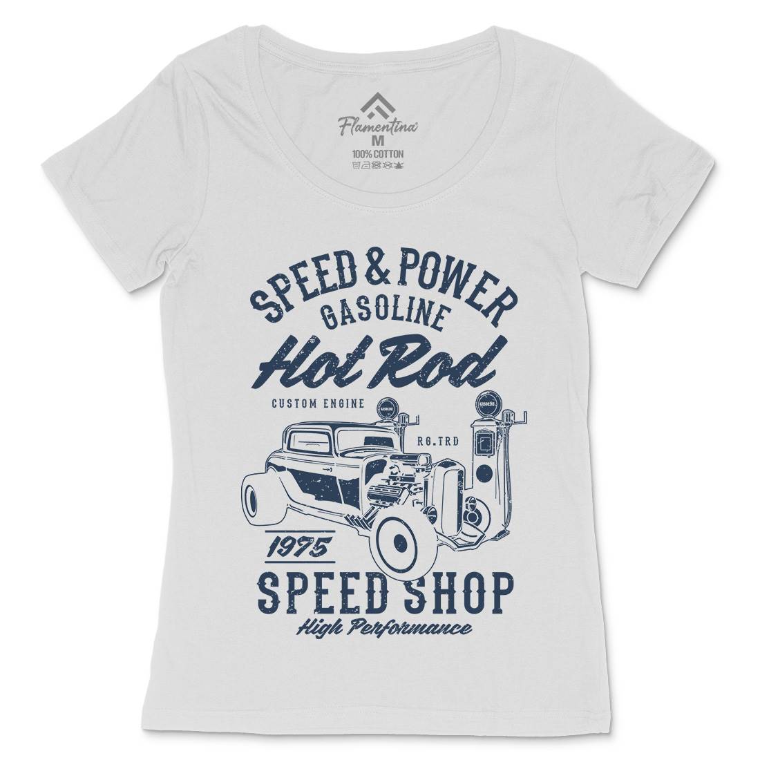 Speed Power Womens Scoop Neck T-Shirt Cars A760