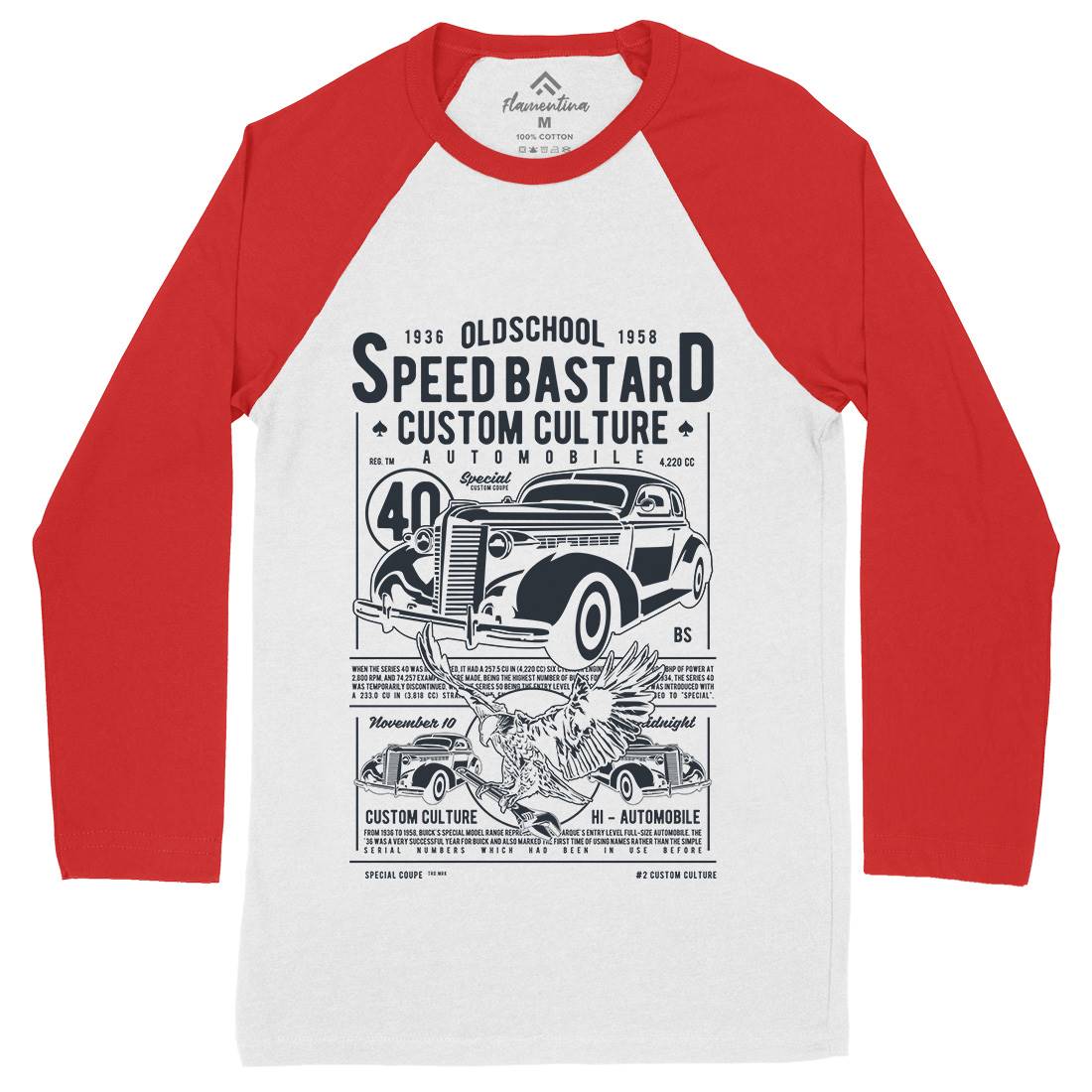 Speed Bastard Mens Long Sleeve Baseball T-Shirt Motorcycles A761