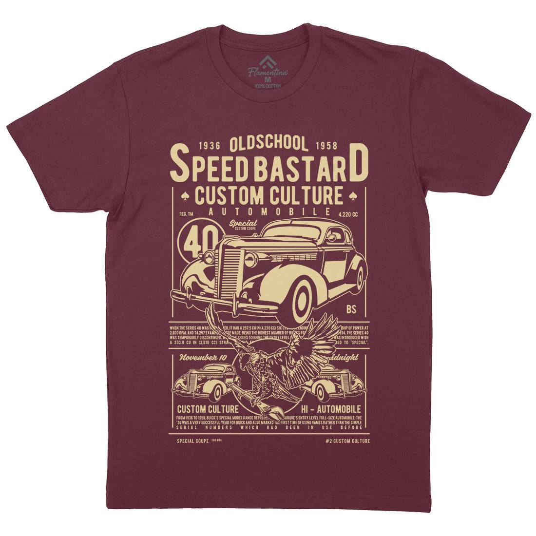 Speed Bastard Mens Organic Crew Neck T-Shirt Motorcycles A761