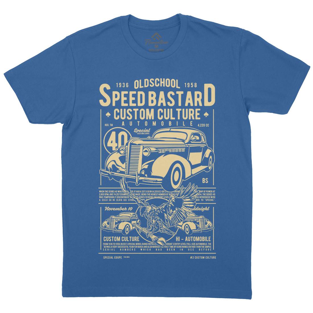 Speed Bastard Mens Organic Crew Neck T-Shirt Motorcycles A761
