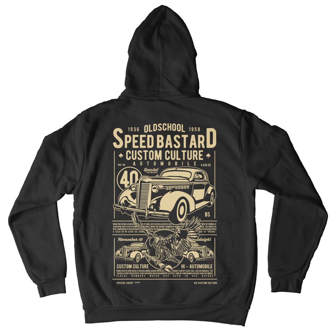 Speed Bastard Mens Hoodie With Pocket Motorcycles A761