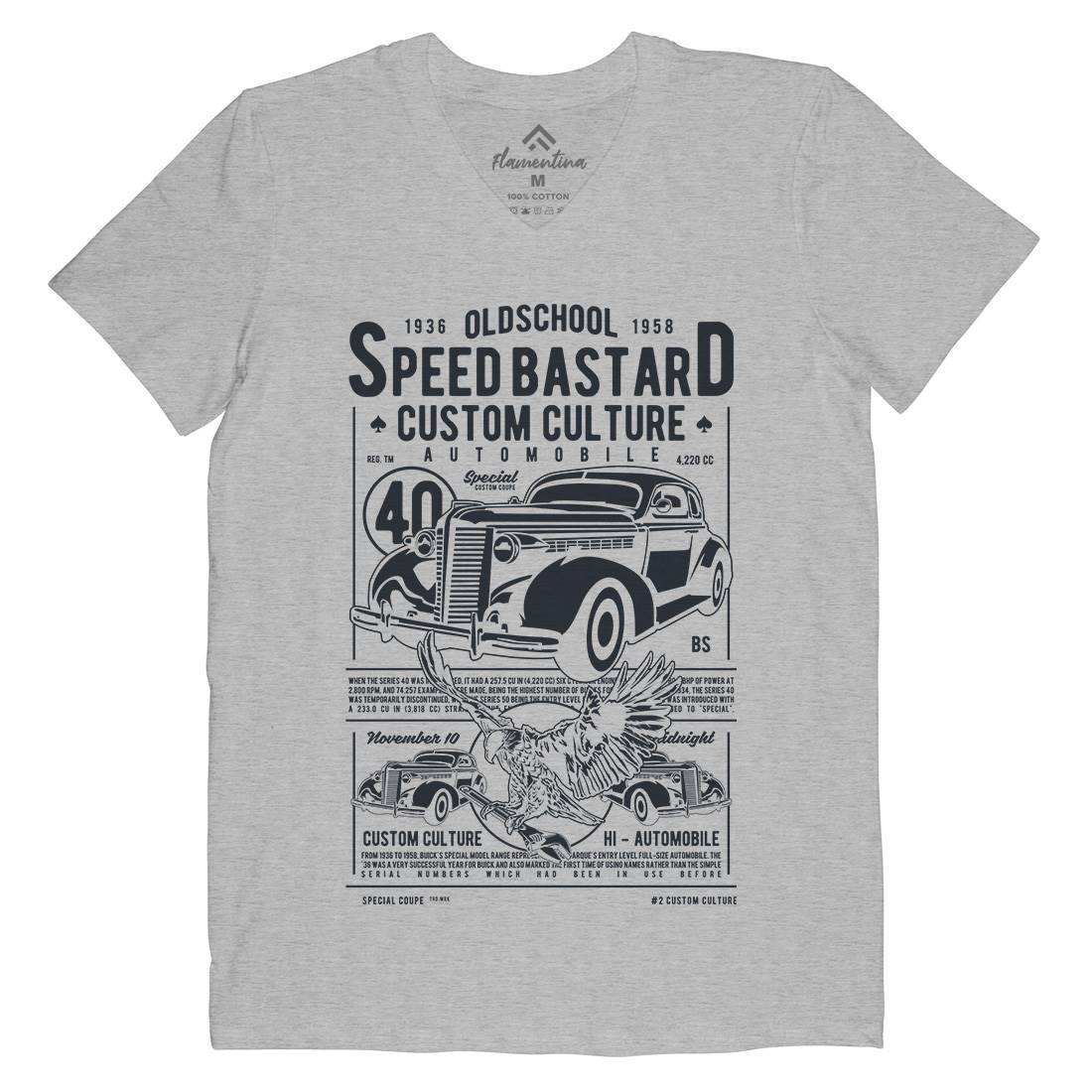 Speed Bastard Mens Organic V-Neck T-Shirt Motorcycles A761