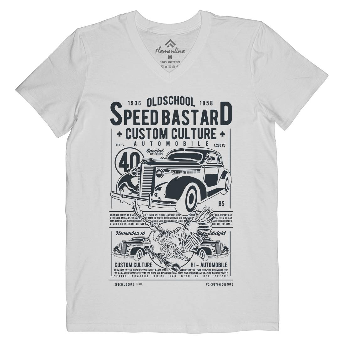 Speed Bastard Mens Organic V-Neck T-Shirt Motorcycles A761
