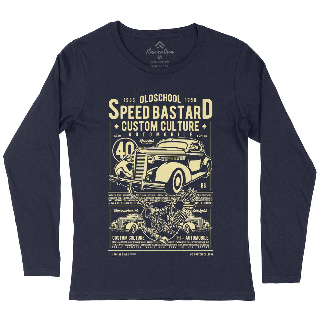 Speed Bastard Womens Long Sleeve T-Shirt Motorcycles A761