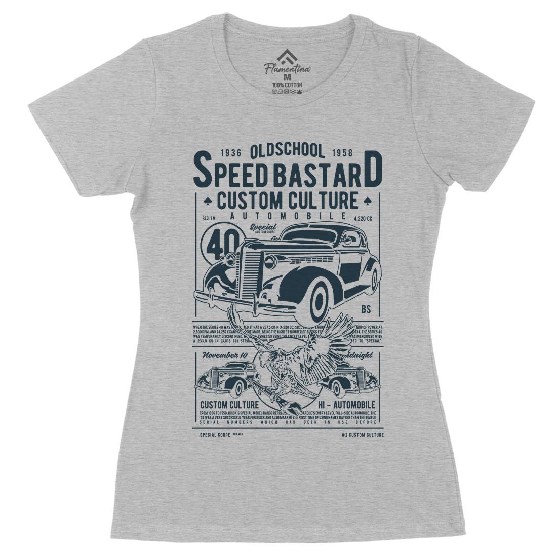 Speed Bastard Womens Organic Crew Neck T-Shirt Motorcycles A761