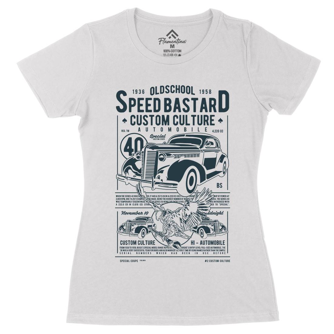 Speed Bastard Womens Organic Crew Neck T-Shirt Motorcycles A761