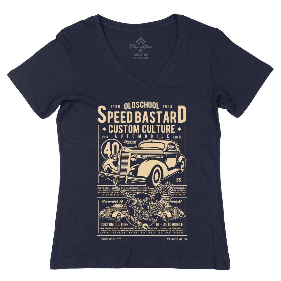 Speed Bastard Womens Organic V-Neck T-Shirt Motorcycles A761