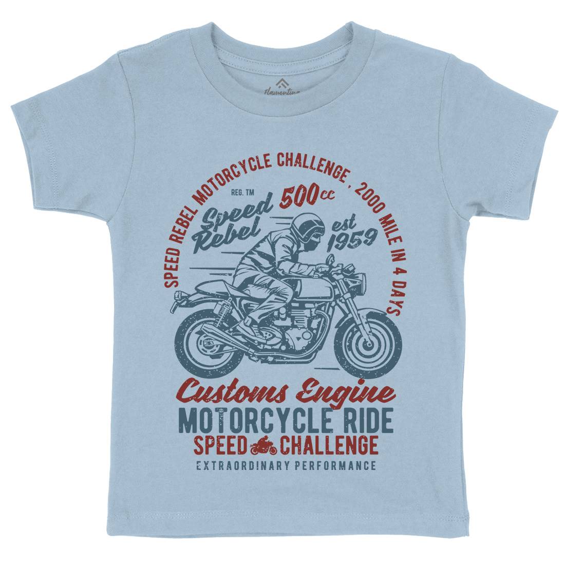 Speed Rebel Kids Organic Crew Neck T-Shirt Motorcycles A762