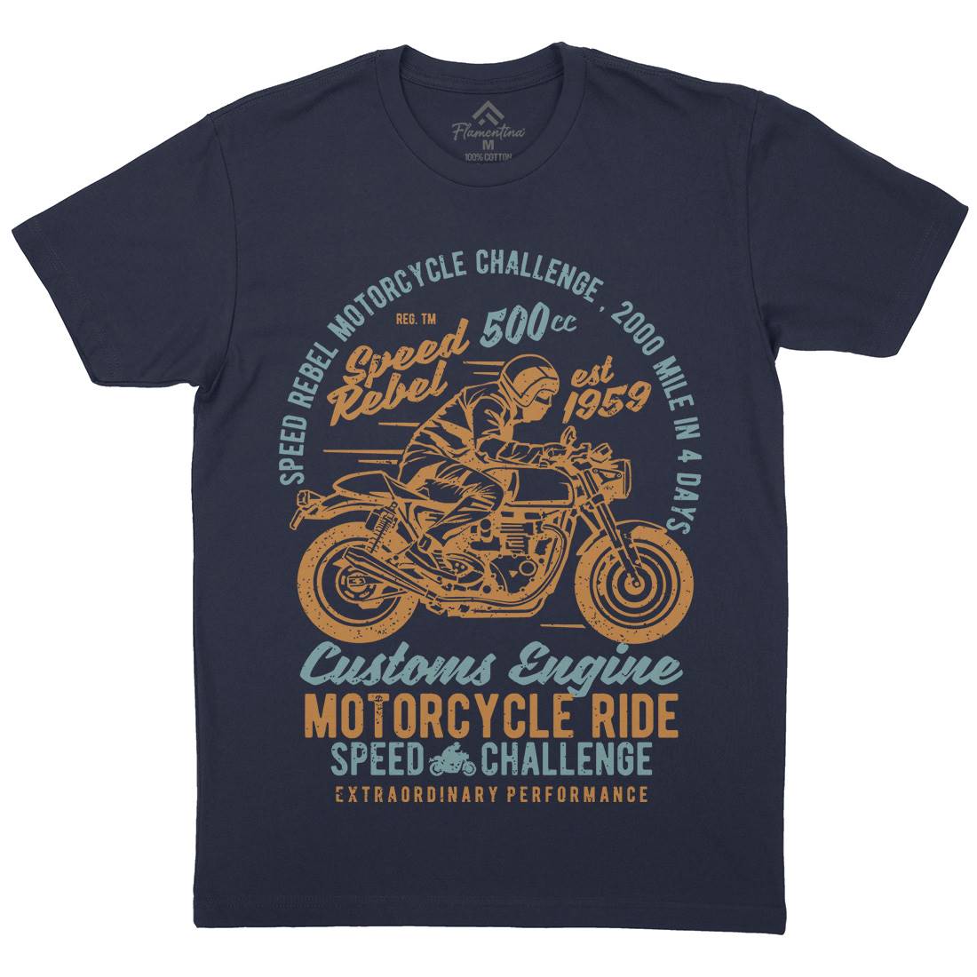 Speed Rebel Mens Crew Neck T-Shirt Motorcycles A762