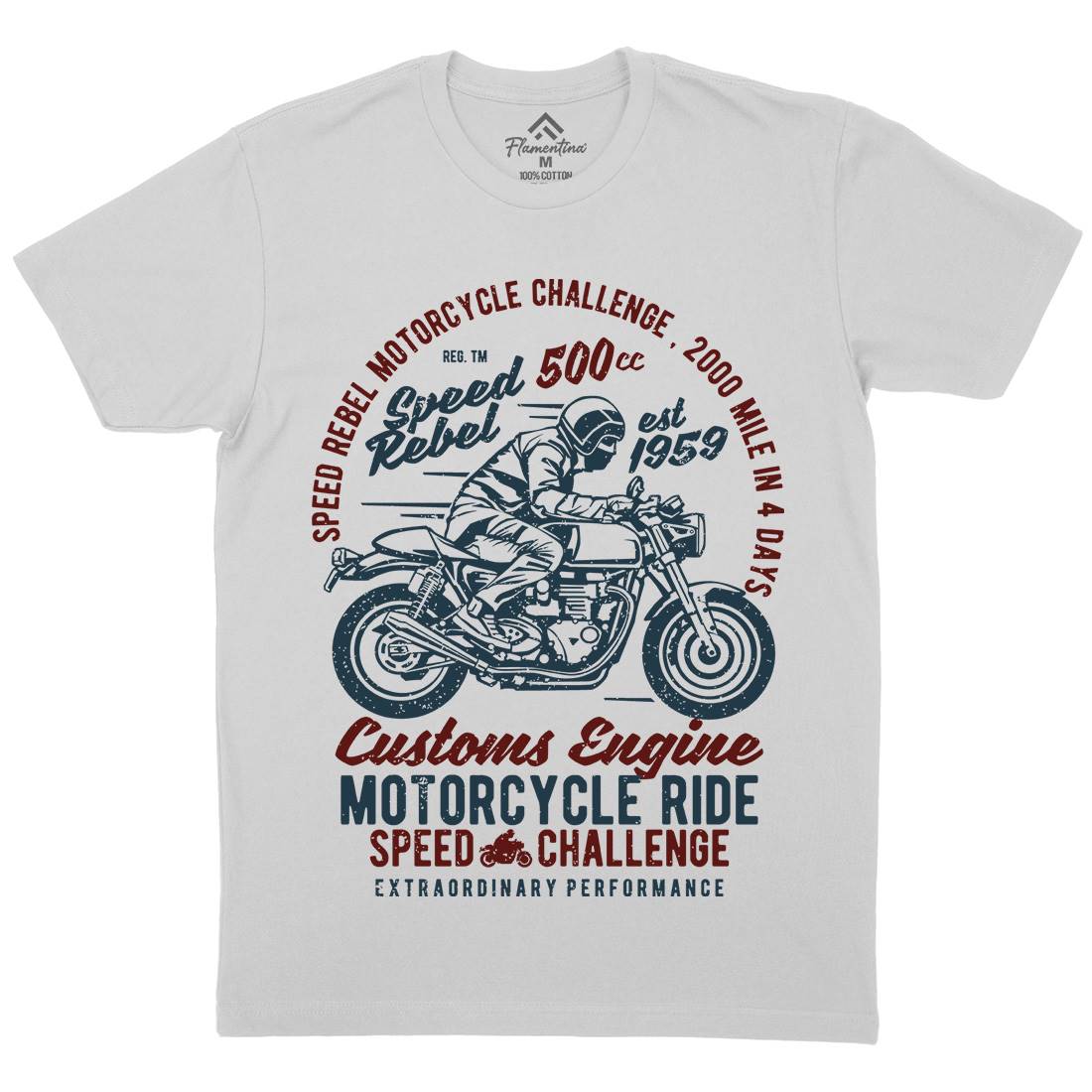Speed Rebel Mens Crew Neck T-Shirt Motorcycles A762