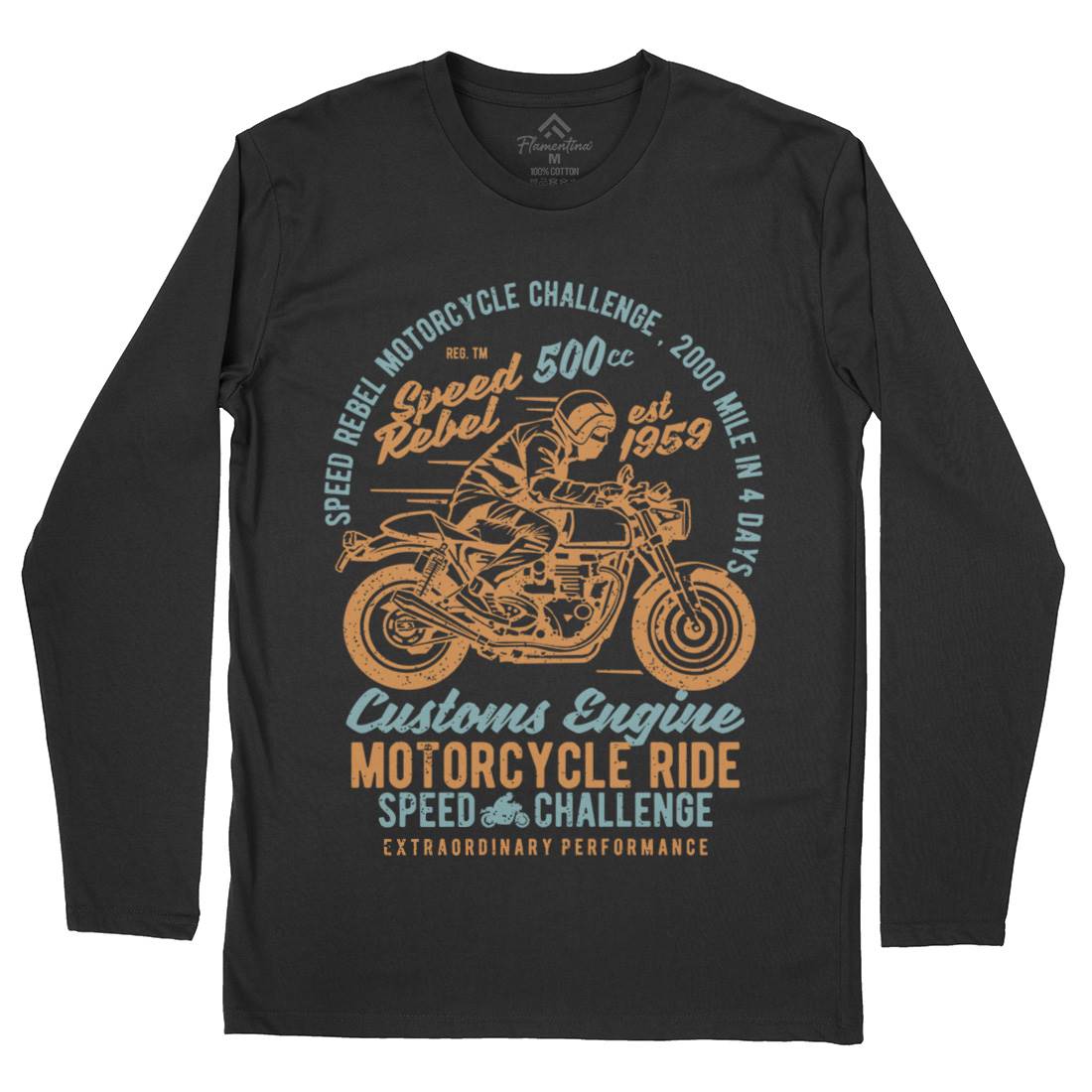 Speed Rebel Mens Long Sleeve T-Shirt Motorcycles A762