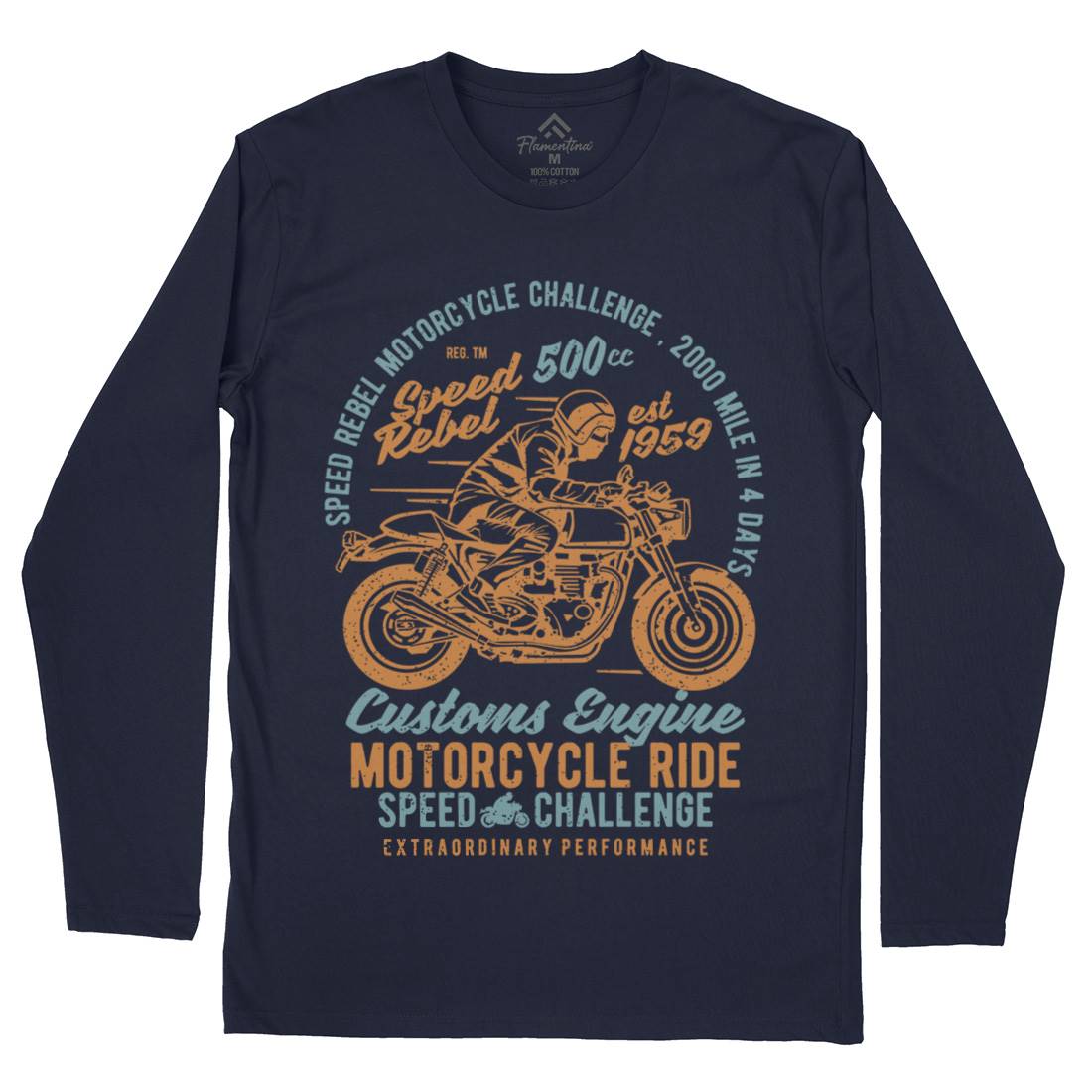 Speed Rebel Mens Long Sleeve T-Shirt Motorcycles A762