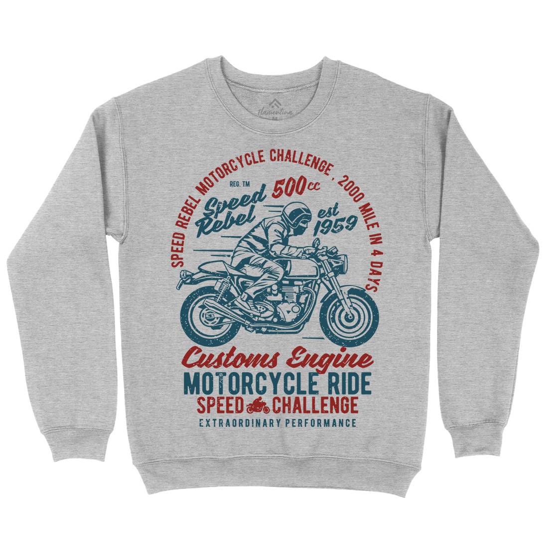 Speed Rebel Mens Crew Neck Sweatshirt Motorcycles A762