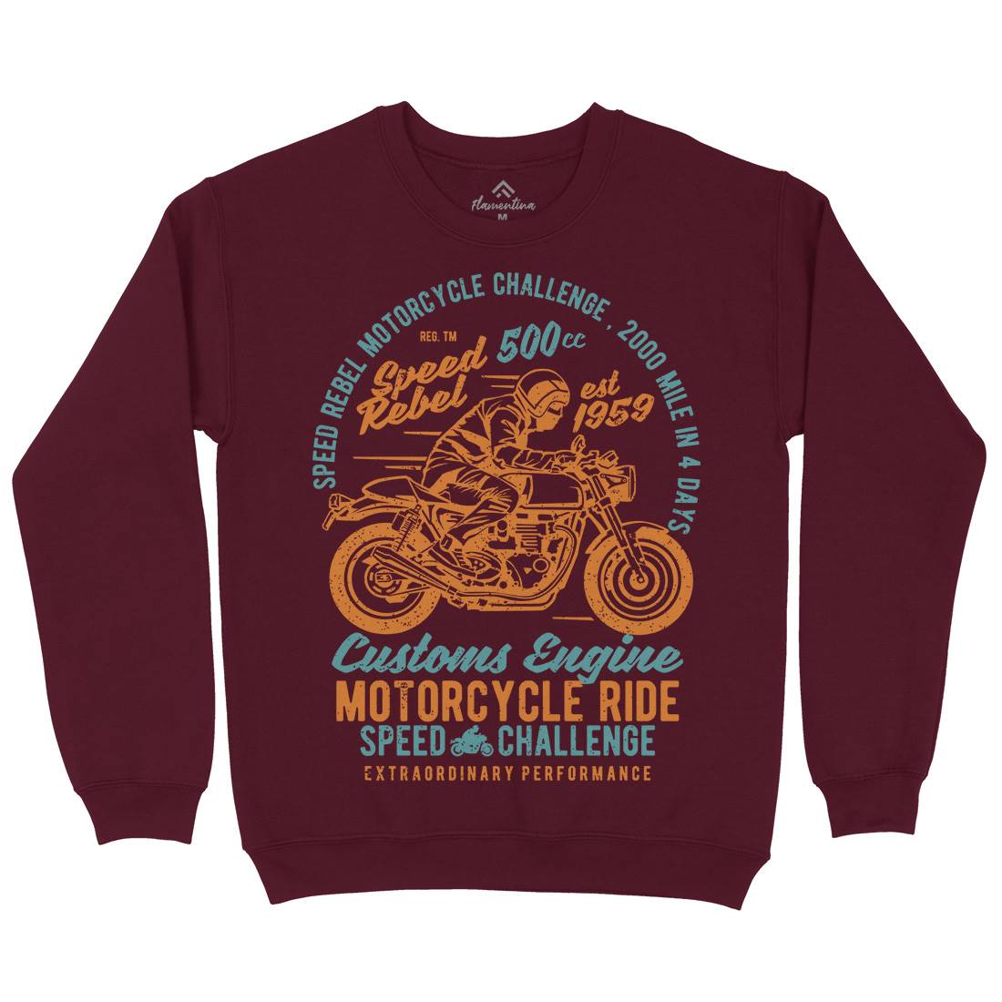 Speed Rebel Mens Crew Neck Sweatshirt Motorcycles A762