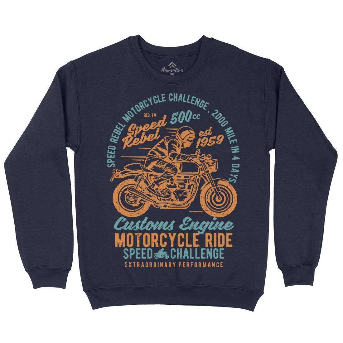 Speed Rebel Mens Crew Neck Sweatshirt Motorcycles A762