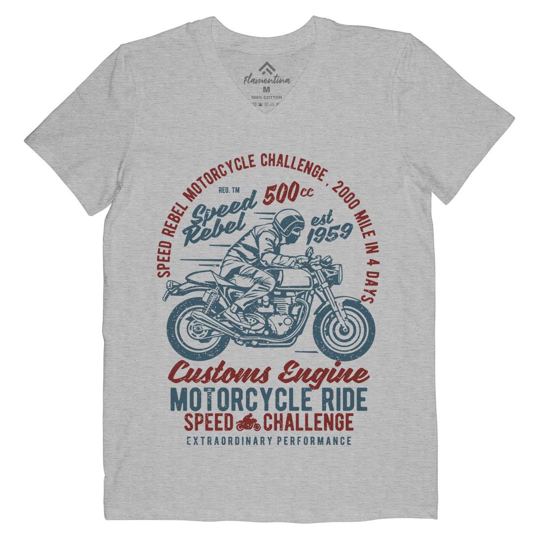 Speed Rebel Mens V-Neck T-Shirt Motorcycles A762