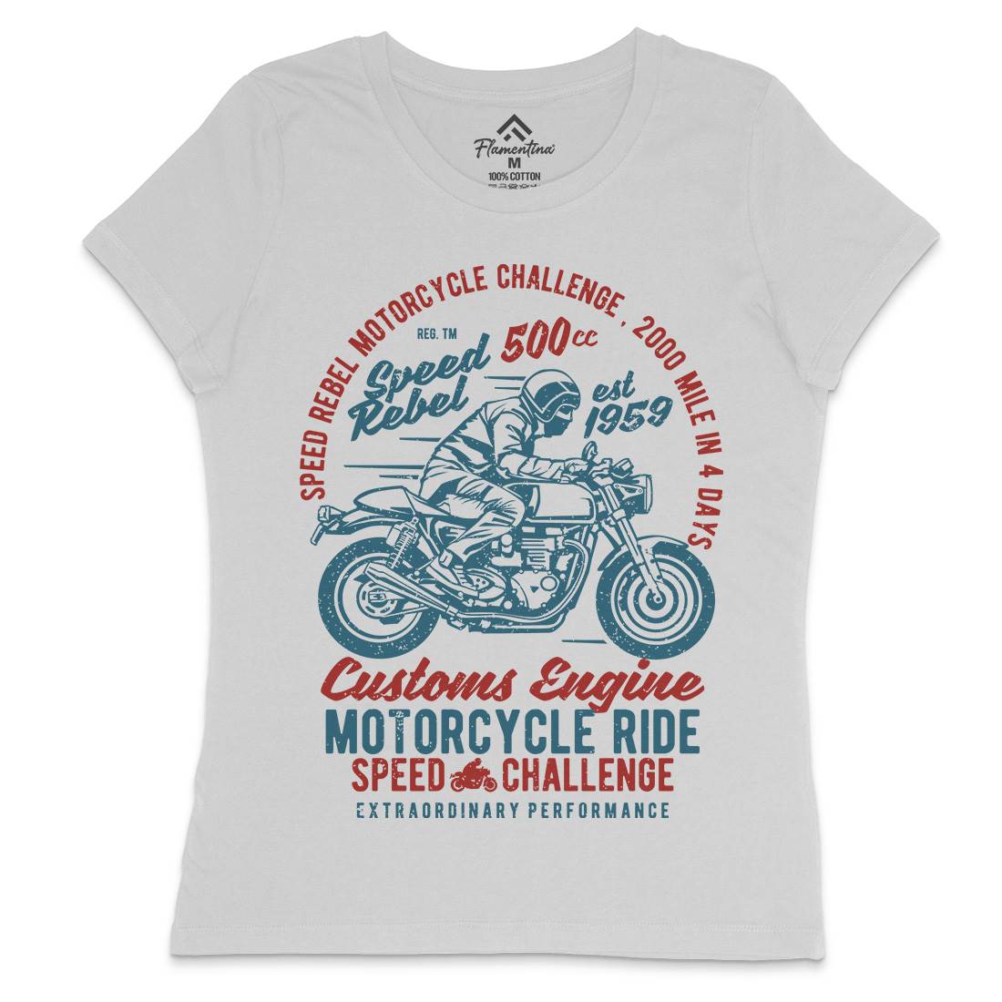 Speed Rebel Womens Crew Neck T-Shirt Motorcycles A762