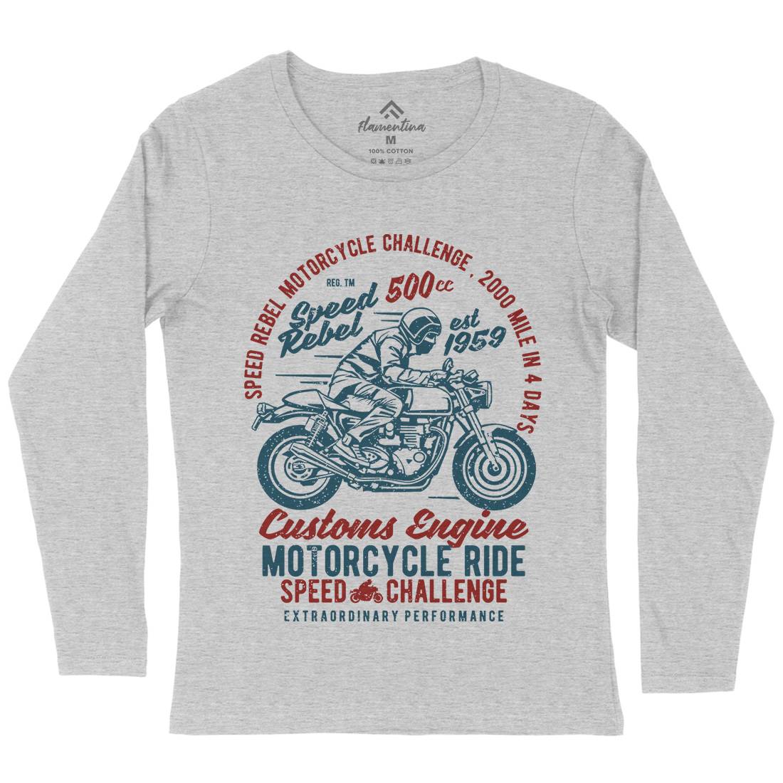 Speed Rebel Womens Long Sleeve T-Shirt Motorcycles A762