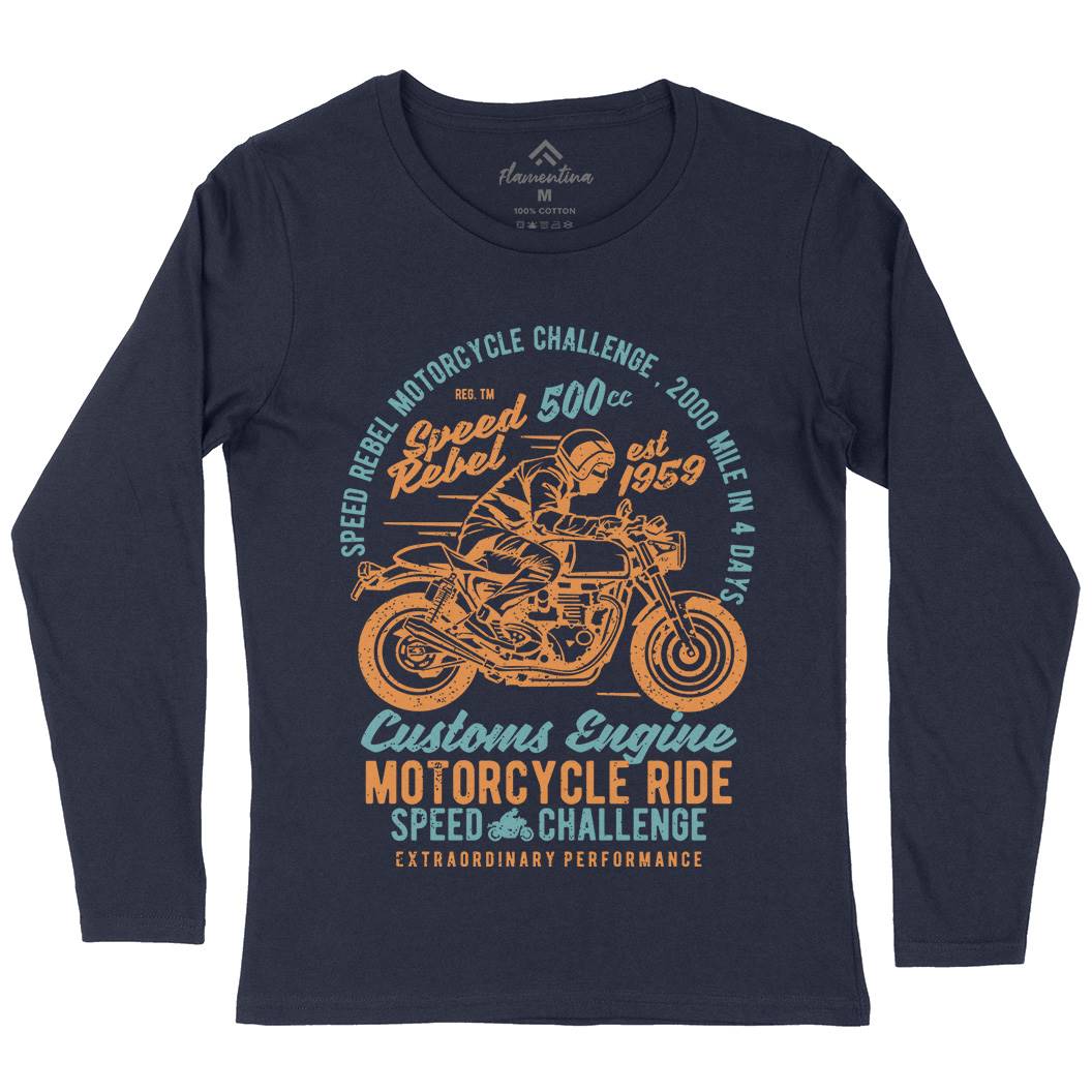 Speed Rebel Womens Long Sleeve T-Shirt Motorcycles A762