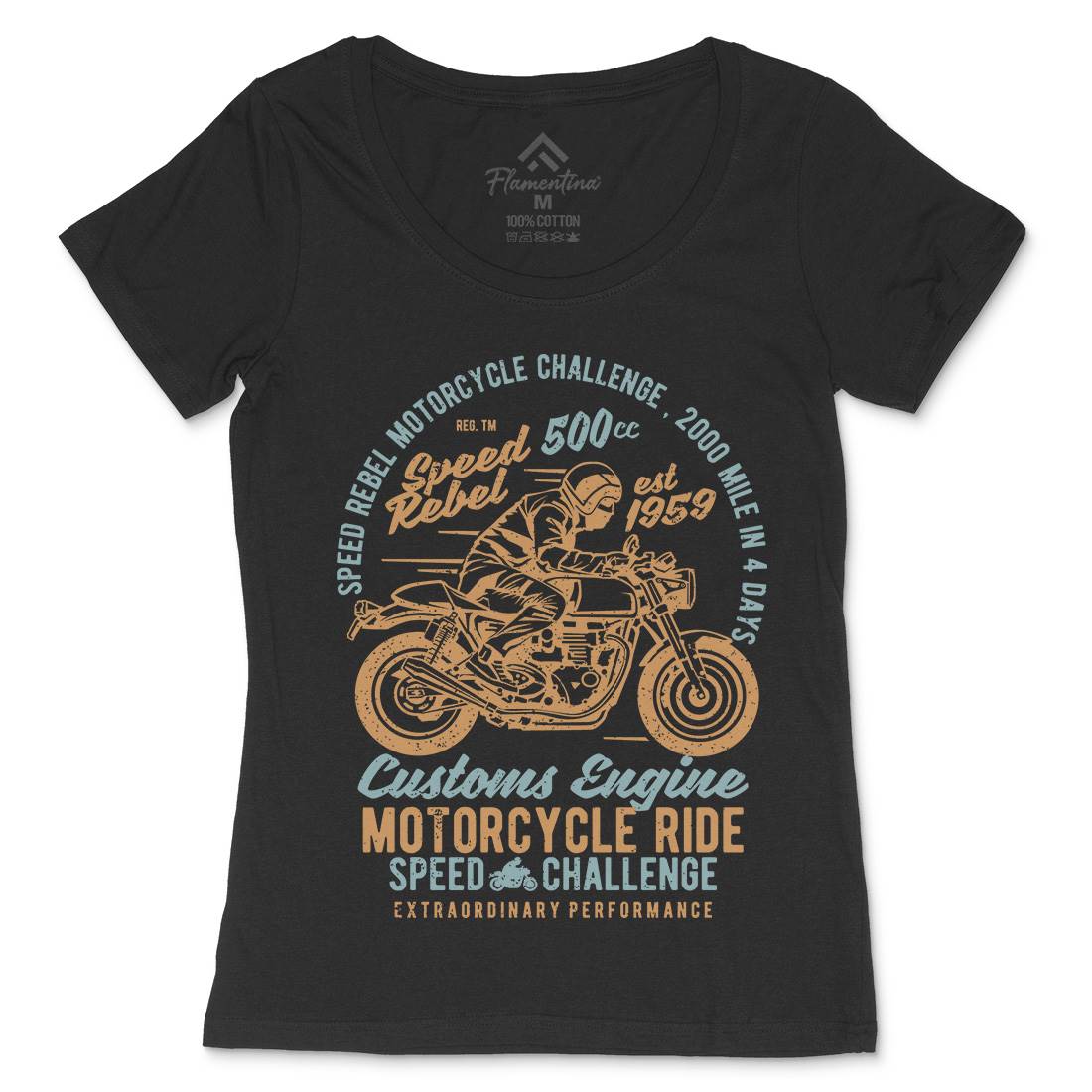 Speed Rebel Womens Scoop Neck T-Shirt Motorcycles A762