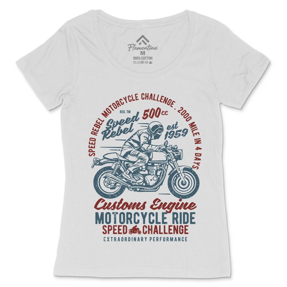 Speed Rebel Womens Scoop Neck T-Shirt Motorcycles A762