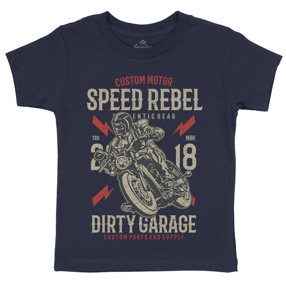 Speed Rebel Kids Organic Crew Neck T-Shirt Motorcycles A763