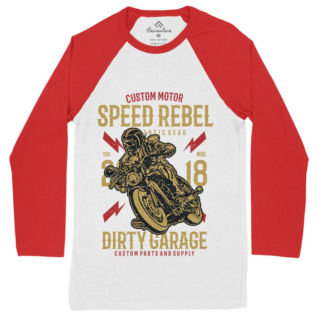Speed Rebel Mens Long Sleeve Baseball T-Shirt Motorcycles A763