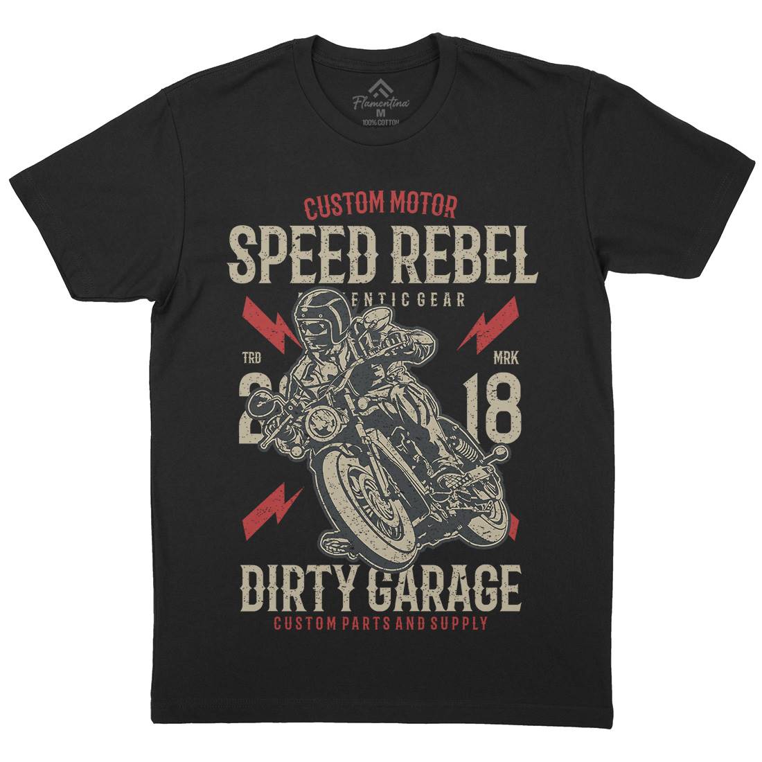Speed Rebel Mens Organic Crew Neck T-Shirt Motorcycles A763