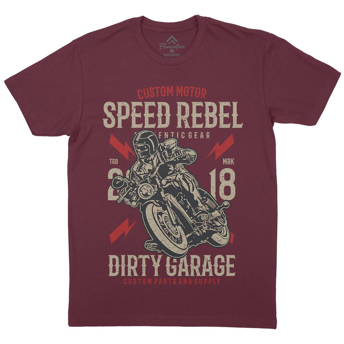 Speed Rebel Mens Organic Crew Neck T-Shirt Motorcycles A763