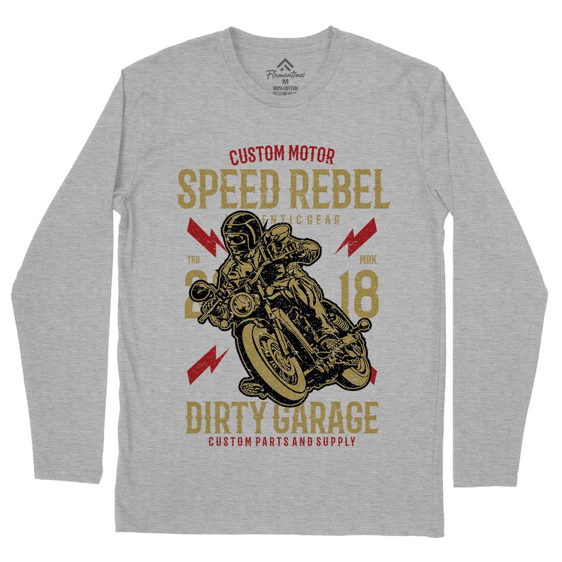 Speed Rebel Mens Long Sleeve T-Shirt Motorcycles A763