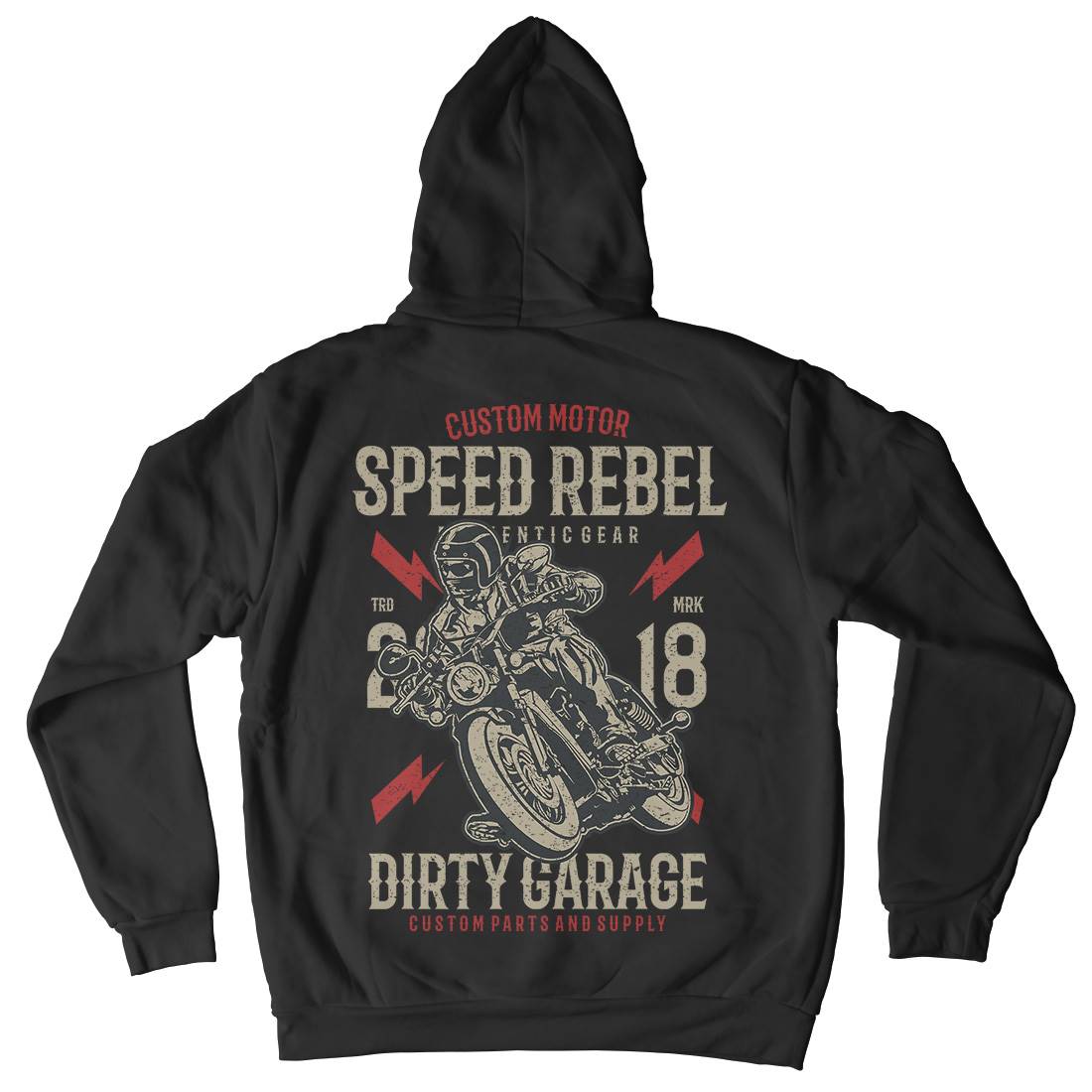 Speed Rebel Mens Hoodie With Pocket Motorcycles A763